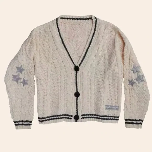 LAST 1! Cable Cream Star Cardigan made famous by Taylor Swift - Picture 6 of 8